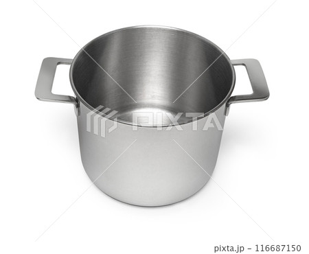 steel saucepan on white steel saucepan on white 116687150
