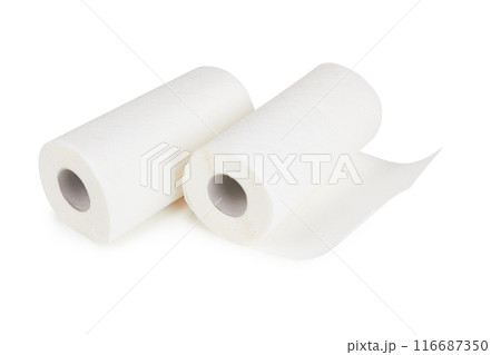 White paper towel rolls 116687350