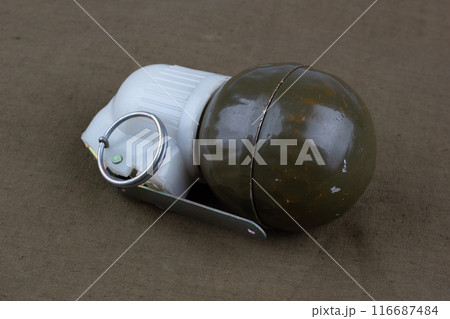 hand grenade RGN on khaki canvas 116687484