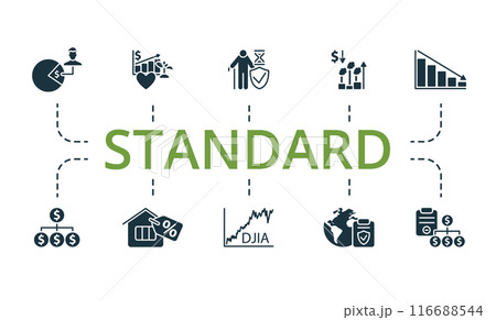 Standard icon set. Monochrome simple Standard icon collection. Externalities, European Central, Enterprise Value, Earnings Per Share, Ebitda, Derivatives, Discount Mortgage, Dow Jones Index, Global Standard icon set. Monochrome simple Standard icon collection. Externalities, European Central, Enterprise Value, Earnings Per Share, Ebitda, Derivatives, Discount Mortgage, Dow Jones Index, Global 116688544