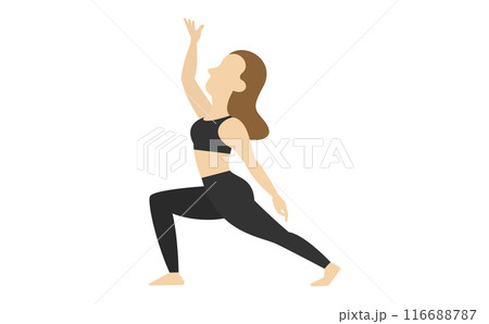 ヨガのポーズをとっている女性のイラスト ヨガのポーズをとっている女性のイラスト 116688787