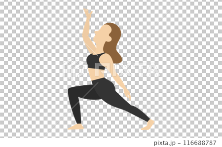 ヨガのポーズをとっている女性のイラスト ヨガのポーズをとっている女性のイラスト 116688787