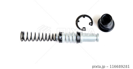 Part of Master brake pump motorcycle on white background. 116689281