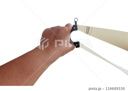 sports game , slingshot shooting tool on white background. sports game , slingshot shooting tool on white background. 116689330