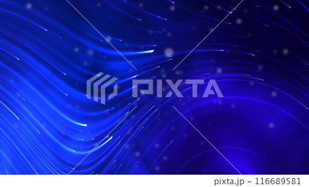 White space wave on blue neon background. Light lights, dots, on a liquid distorted gradient background. Stars particular on a dark background. HD White space wave on blue neon background. Light lights, dots, on a liquid distorted gradient background. Stars particular on a dark background. HD 116689581