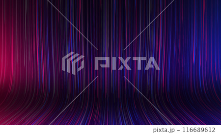 Dark background colored lines. Lines table. Dynamic line. Dark blue red bent. The stripe particles are blue. Neon light. Vertical horizontal lines. Digital screensaver. Abstract Dark background colored lines. Lines table. Dynamic line. Dark blue red bent. The stripe particles are blue. Neon light. Vertical horizontal lines. Digital screensaver. Abstract 116689612