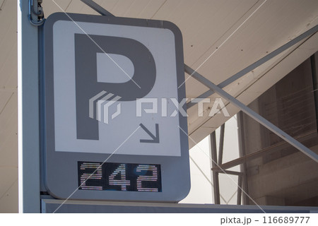 parking sign on the seaport parking sign on the seaport 116689777