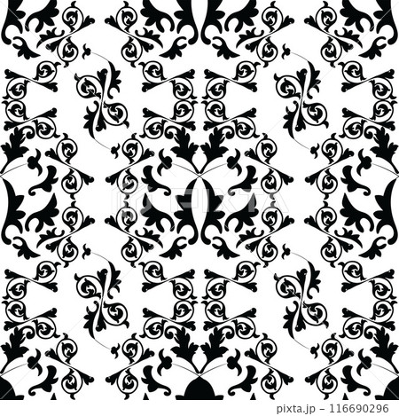 Monochrome seamless pattern natural ornaments 116690296