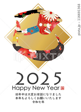 巳文字年賀状（年賀状筆文字素材） 116691368