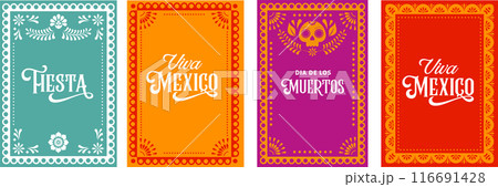 Mexican Fiesta, Mexican Menu restaurant, Cinco de Mayo invitation. Collection of vector cards design 116691428