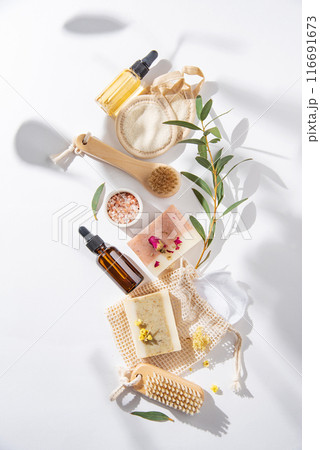 Eco-friendly and zero waste concept beauty spa with natural cosmetic products Eco-friendly and zero waste concept beauty spa with natural cosmetic products 116691673