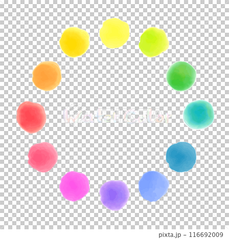 Vivid color polka dot watercolor illustration Vivid color polka dot watercolor illustration 116692009