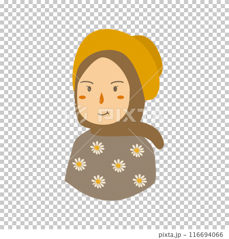 Muslim female in hijab wearing hat 116694066