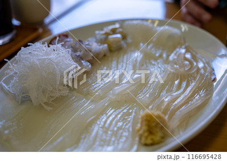 【#函館】イカのお造り 【#函館】イカのお造り 116695428