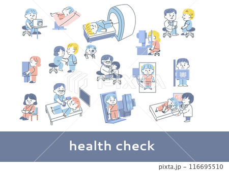 健康診断に関する人物のイラストセット 116695510