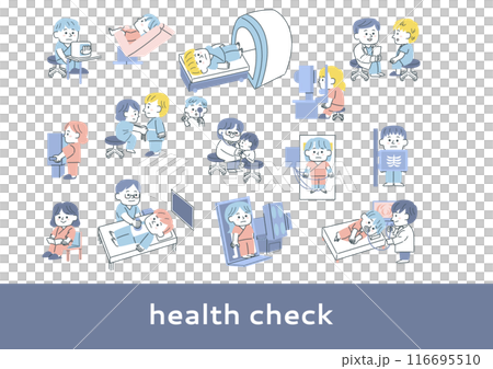 健康診断に関する人物のイラストセット 116695510