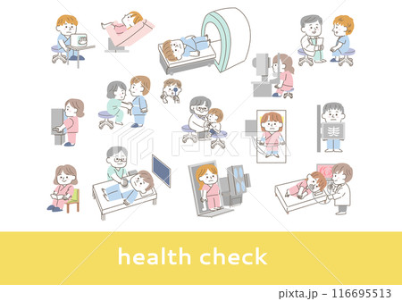 健康診断に関する人物のイラストセット 116695513