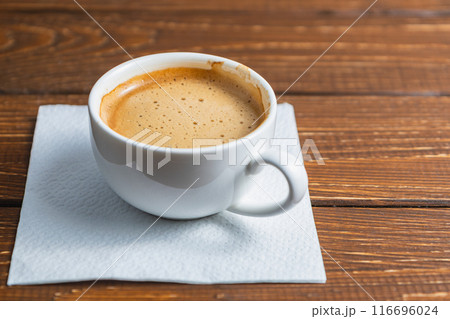 Hand written note on a coffee stained napkin with an empowe Hand written note on a coffee stained napkin with an empowe 116696024