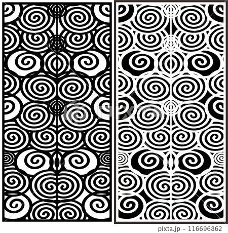 Vector Cutting Laser Partition Fences And Facade , Seamless Pattern 116696862