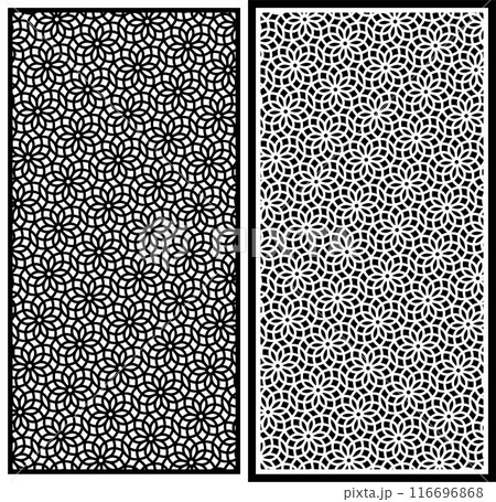 Vector Cutting Laser Partition Fences And Facade , Seamless Pattern Vector Cutting Laser Partition Fences And Facade , Seamless Pattern 116696868