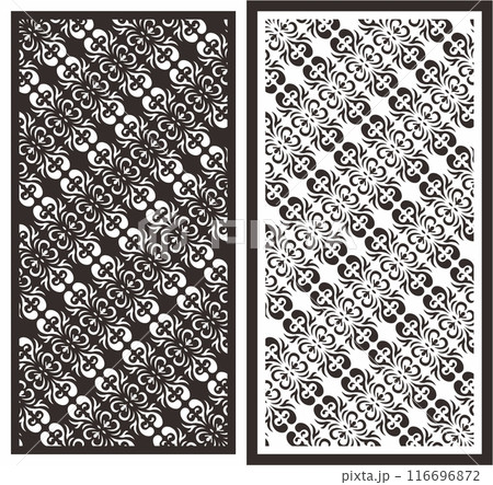 Vector Cutting Laser Partition Fences And Facade , Seamless Pattern Vector Cutting Laser Partition Fences And Facade , Seamless Pattern 116696872