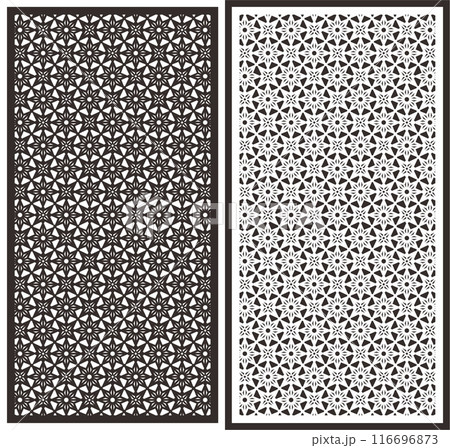 Vector Cutting Laser Partition Fences And Facade , Seamless Pattern 116696873