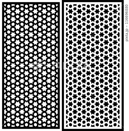 Vector Cutting Laser Partition Fences And Facade , Seamless Pattern 116696880