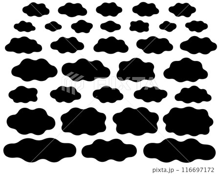 ゆるい雲のシルエットセット 116697172
