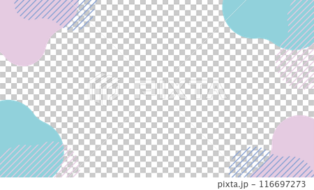 Abstract frame liquid shapes stripes purple and light blue 116697273