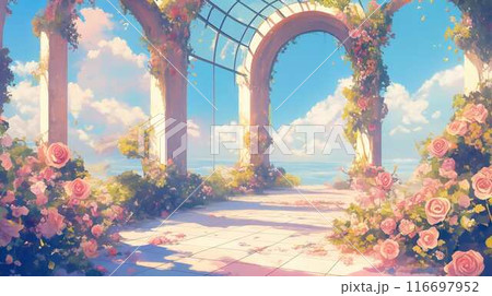 海風と薔薇のアーチ 116697952