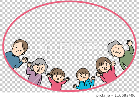三世代家族とふきだしのフレーム 116698406