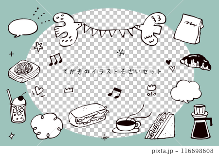 手描きイラスト素材セット 手描きイラスト素材セット 116698608