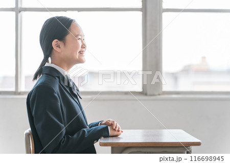 学校で勉強する日本人の中学生・高校生（笑顔） 116698945