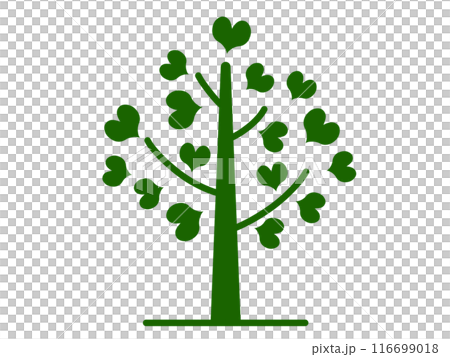 Cute tree with heart-shaped leaves Cute tree with heart-shaped leaves 116699018