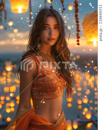 Indian woman in traditional dress Indian woman in traditional dress 116699351