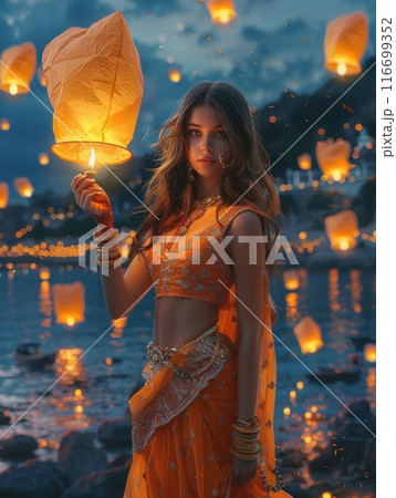 Indian woman in traditional dress 116699352