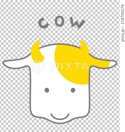 Simple icon style cow face illustration 116700278