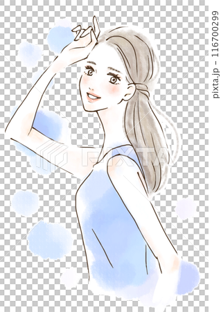 微笑む女性のイラスト 紫外線対策 微笑む女性のイラスト 紫外線対策 116700299