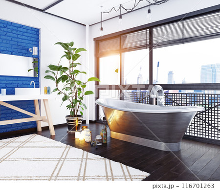modern loft bathroom design. modern loft bathroom design. 116701263