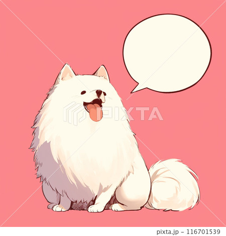 白い犬と吹き出し 116701539