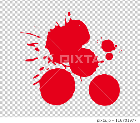 血飛沫　血　インク　赤　ベクター　イラスト 116701977