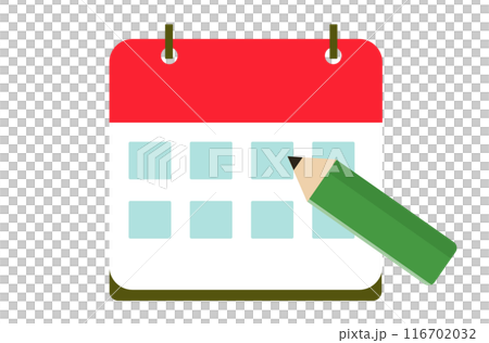 日曆和鉛筆。制定一個計劃。向量圖 116702032