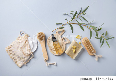 Eco-friendly and zero waste concept beauty spa  with natural cosmetic products 116702133