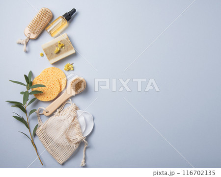 Eco-friendly and zero waste concept beauty spa  with natural cosmetic products 116702135