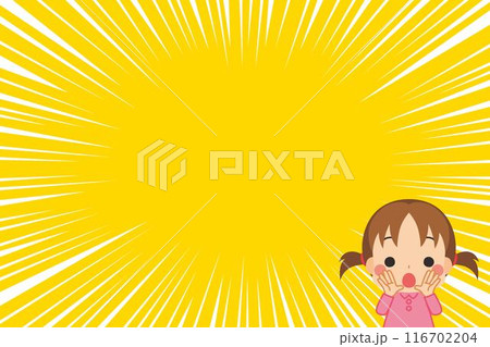 おーいと呼んでいる可愛い小さな女の子のイラスト 漫画 背景 コピースペース テンプレート おーいと呼んでいる可愛い小さな女の子のイラスト 漫画 背景 コピースペース テンプレート 116702204