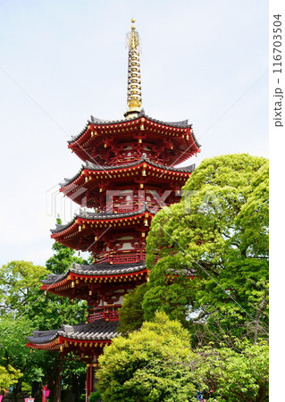 川崎大師の八角五重塔（神奈川県川崎市川崎区） 116703504