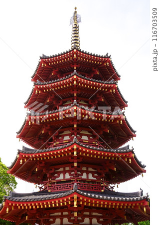 川崎大師の八角五重塔（神奈川県川崎市川崎区） 116703509