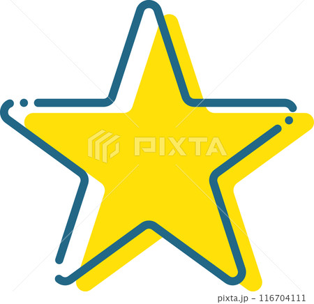 青い破線と黄色い星 青い破線と黄色い星 116704111