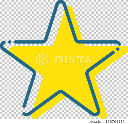 藍色虛線和黃色星 116704111