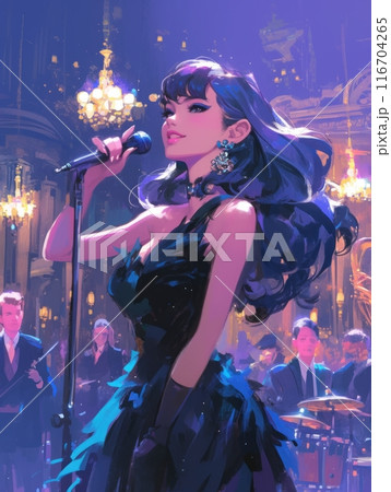 the singer sings in a restaurant the singer sings in a restaurant 116704265